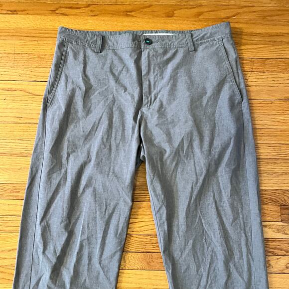 LinkSoul Pants Mens 36 Gray Chino Straight Leg Ankle Flat Front Golf - Picture 2 of 10